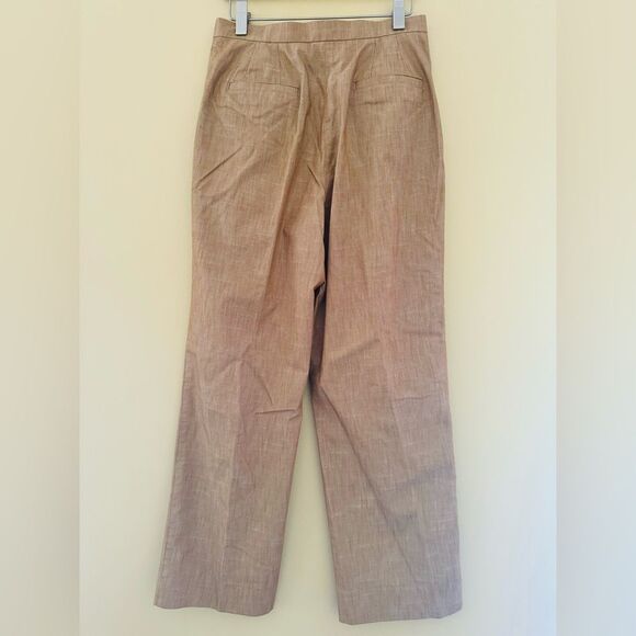 Wide-Leg High-Rise Linen Blend Pants - Tan - Picture 2 of 8